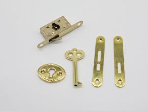 Замок врізний з ключиком. Колір "золото".