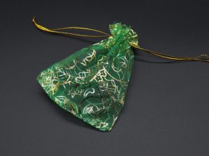 Подарочные мешочки из органзы. Цвет зеленый. 9х12см