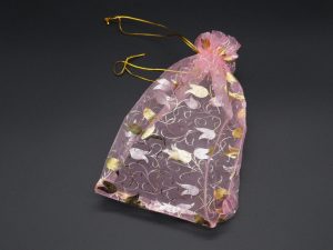 Подарункові мішечки з органзи. Колір "рожевий тюльпан". 17х23см