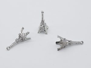 Металева накладка "Вежа" 36мм для створення прикрас Кулон для браслетів і сережок колір срібло Металева накладка "Вежа" 36мм для створення прикрас Кулон для браслетів і сережок колір срібло