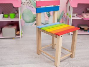 Детская деревянная игрушка. Стул цветной. Экопродукт. 45х25х25см