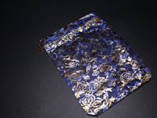 Подарочный мешочек из органзы с узорами красивый для упаковки цвет синий. 15х20см