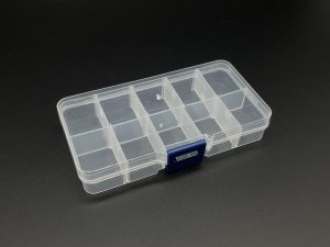 Пластиковий органайзер прозорий 125×65 мм на 10 секцій для дрібниць та рукоділля (BOX-7-F)