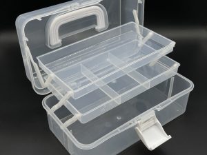 Органайзер пластиковий прозорий для зберігання 280х160х130 мм з кришкою та ручкою